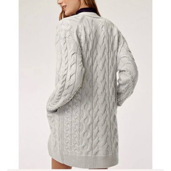 Wilfred Charlisa Merino Wool Fisherman Chunky Cable Knit Sweater Cardigan Sz M - Picture 2 of 15